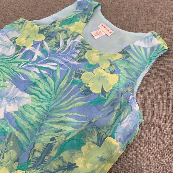 Draper's & Damon's Textured Floral Blouse Sleeveless Petite Medium Top Lined - Picture 4 of 11
